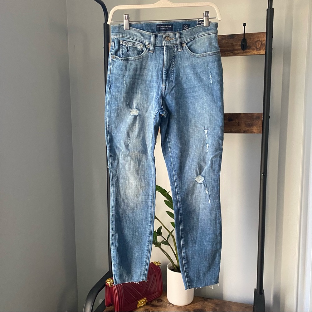 Lucky Brand women’s high rise skinny Bridgette distressed ankle jeans size 6/28